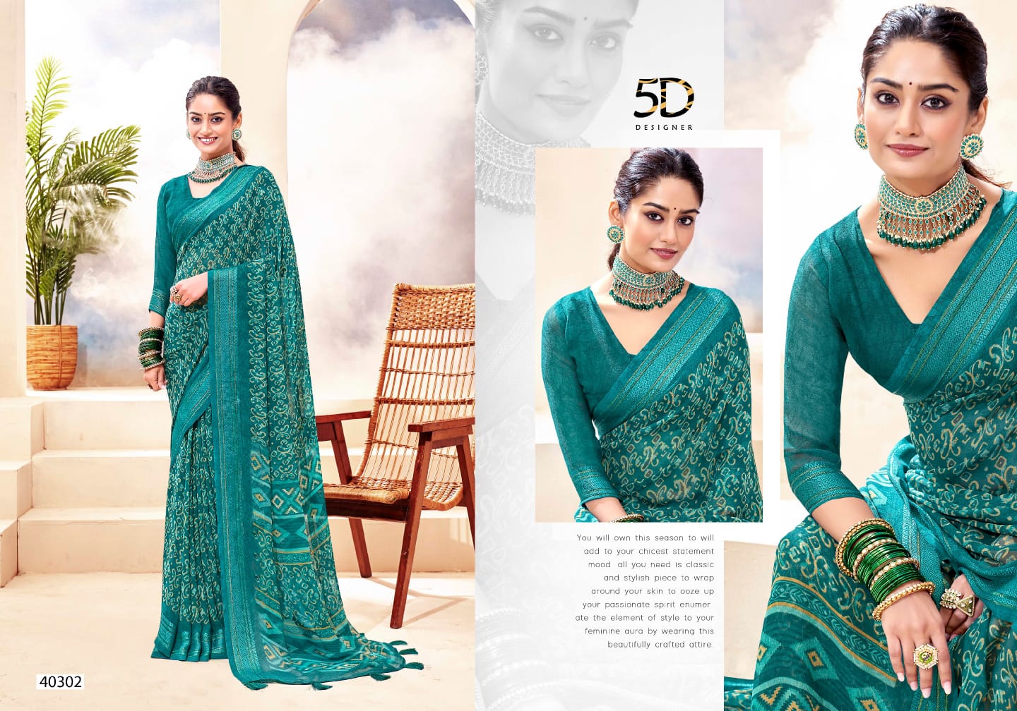 Jodha 16 By 5D Designer Printed Georgette Daily Wear Sarees Wholesale Price In Surat